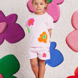 Hej Blomma Girls T Shirt + Shorts Set | Kids Summer Outfit - My Little Thieves