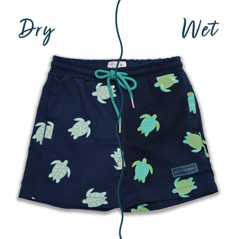 Holly And Beau Kids Turtle Color Changing Swim Shorts | Quick Dry Boys - My Little Thieves