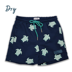 Holly and Beau Turtle Color-Change Boys Swim Shorts