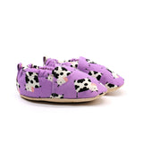 Morgedan Purple Cow non-slip baby moccasins