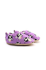Morgedan Purple Cow non-slip baby moccasins