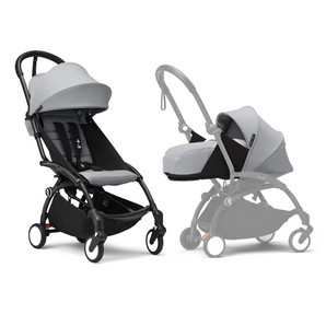 Stokke YOYO3 Frame Black with Newborn Shell & 6+ Pack Bundle Stroller
