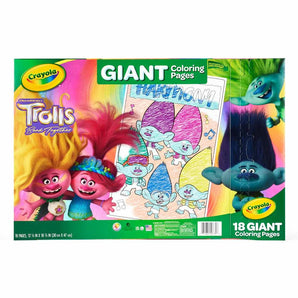 Crayola Trolls Giant Coloring Pages, 18 Count