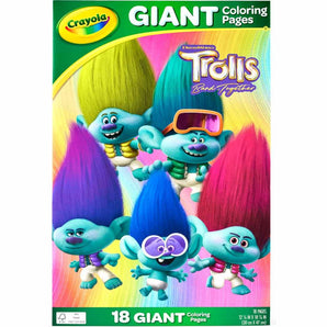 Crayola Trolls Giant Coloring Pages, 18 Count