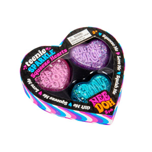 NEEDOH Teenie Sparkle Squeeze Hearts Three Pack Sensory Toy