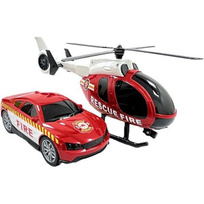 D-Power Firemen Helicopter & Car Playset | Kids