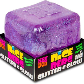 NEEDOH Nice Berg Glitter and Glow Squishy Fidget Toy Purple