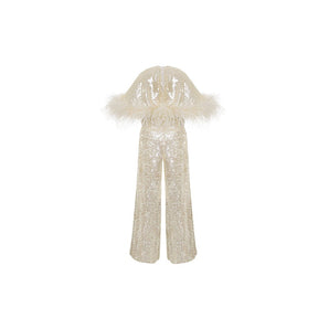 Ivory Sequin Jumpsuit - My Little Thieves