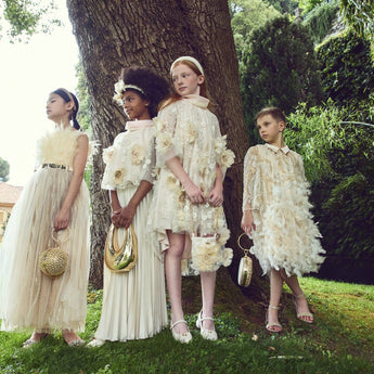 Junona Enchanting Girls Beige Occasion Dress | Kids Fashion - My Little Thieves