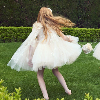 Junona Enchanting Girls Beige Occasion Dress | Kids Fashion - My Little Thieves