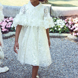 Junona Ethereal Girls Ivory Occasion Dress | Kids Fashion - My Little Thieves