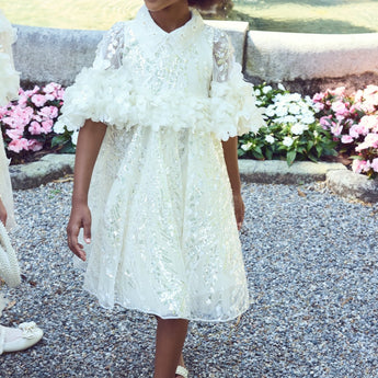 Junona Ethereal Girls Ivory Occasion Dress | Kids Fashion - My Little Thieves