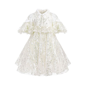 Junona Ethereal Girls Ivory Occasion Dress | Kids Fashion - My Little Thieves