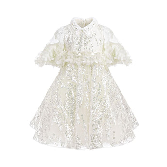 Junona Ethereal Girls Ivory Occasion Dress | Kids Fashion - My Little Thieves