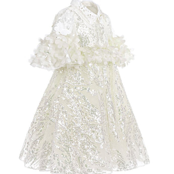 Junona Ethereal Girls Ivory Occasion Dress | Kids Fashion - My Little Thieves