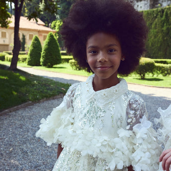 Junona Ethereal Girls Ivory Occasion Dress | Kids Fashion - My Little Thieves