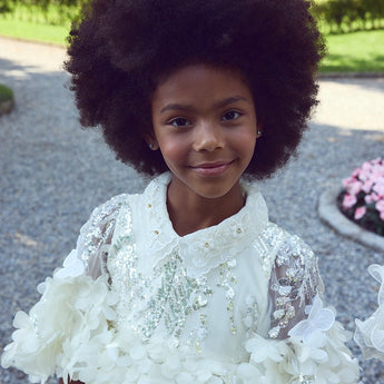 Junona Ethereal Girls Ivory Occasion Dress | Kids Fashion - My Little Thieves