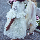 Junona Ethereal Girls Ivory Occasion Dress | Kids Fashion - My Little Thieves