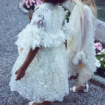 Junona Ethereal Girls Ivory Occasion Dress | Kids Fashion - My Little Thieves