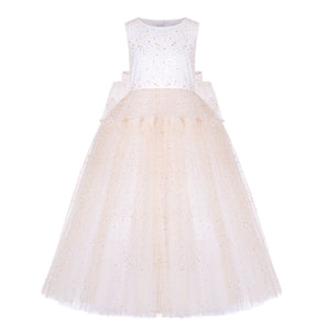 Junona Girls Gold Tulle Occasion Dress | Kids Fashion - My Little Thieves