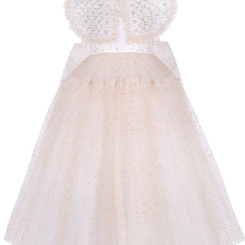 Junona Girls Gold Tulle Occasion Dress | Kids Fashion - My Little Thieves