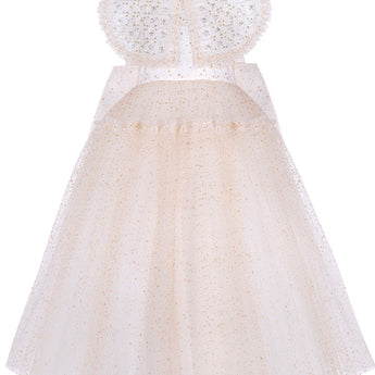 Junona Girls Gold Tulle Occasion Dress | Kids Fashion - My Little Thieves