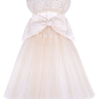 Junona Girls Gold Tulle Occasion Dress | Kids Fashion - My Little Thieves
