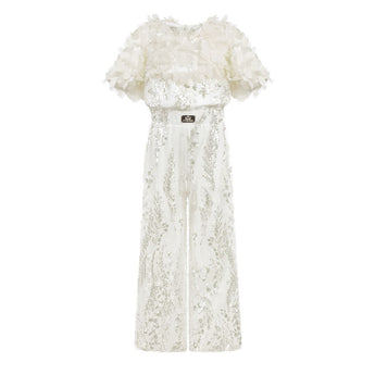 Junona Girls Ivory Occasion Jumpsuit | Kids Fashion - My Little Thieves