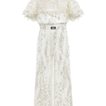 Junona Girls Ivory Occasion Jumpsuit | Kids Fashion - My Little Thieves