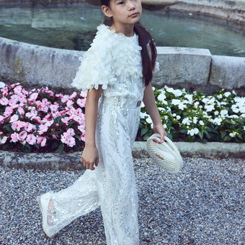 Junona Girls Ivory Occasion Jumpsuit | Kids Fashion - My Little Thieves