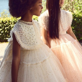 Junona White Tulle Girls Occasion Dress | Kids Fashion - My Little Thieves