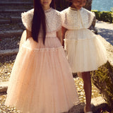 Junona White Tulle Girls Occasion Dress | Kids Fashion - My Little Thieves