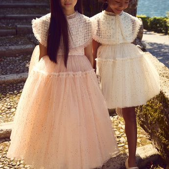 Junona White Tulle Girls Occasion Dress | Kids Fashion - My Little Thieves