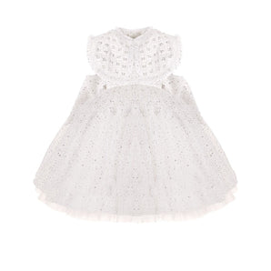 Junona White Tulle Girls Occasion Dress | Kids Fashion - My Little Thieves
