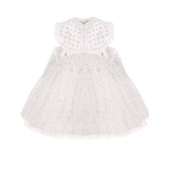 Junona White Tulle Girls Occasion Dress | Kids Fashion - My Little Thieves