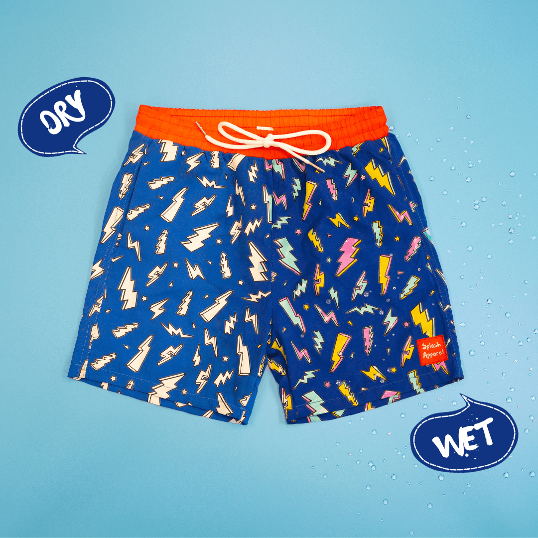  Kids Colour Changing Swim Shorts - Lightning - My Little Thieves