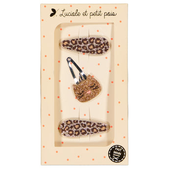 Leo & Cat Bronze Leopard Hair Clips - Trio Gift Set - My Little Thieves