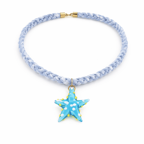 Light Blue Braided Necklace Starfish | Kids Jewelry - My Little Thieves