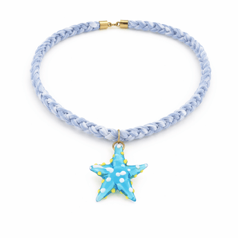 Light Blue Braided Necklace Starfish | Kids Jewelry - My Little Thieves