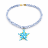 Light Blue Braided Necklace Starfish | Kids Jewelry - My Little Thieves