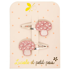 Luciole Et Petit Pois Chic Mushroom Hair Clips Whimsical & Eco Friendly | Hair Accessories - My Little Thieves