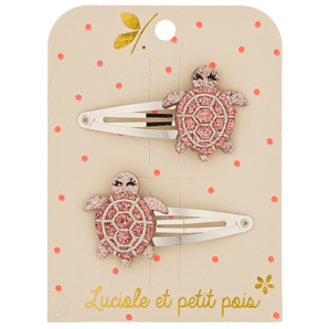 Luciole Et Petit Pois Kids Turtle Pink Hairclips | Charming Toddler Accessory - My Little Thieves