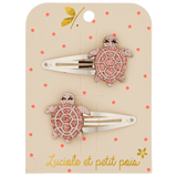 Luciole Et Petit Pois Kids Turtle Pink Hairclips | Charming Toddler Accessory - My Little Thieves