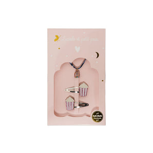 Luciole Et Petit Pois Popcorn Gift Box | Hair Clips & Rainbow Bracelet Set - My Little Thieves