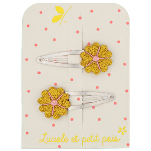 Luciole Et Petit Pois Retro Handmade Flower Hair Clips (Pair) | Hair Accessories - My Little Thieves