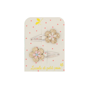 Luciole Et Petit Pois Retro Handmade Flower Hair Clips (Pair) | Hair Accessories - My Little Thieves