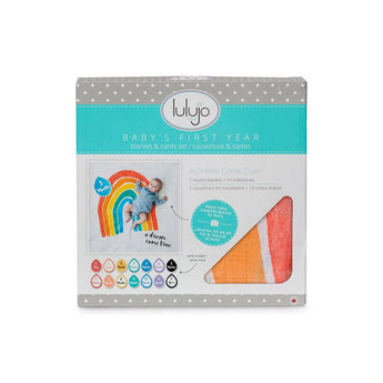 Lulujo Baby's First Year Milestone Blanket & Cards Set | Premium Muslin Gift - My Little Thieves