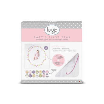 Lulujo Baby's First Year Milestone Blanket & Cards Set | Premium Muslin Gift - My Little Thieves