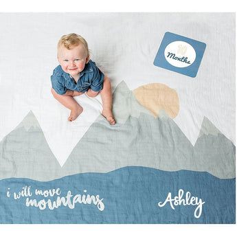 Lulujo Baby's First Year Milestone Blanket & Cards Set | Premium Muslin Gift - My Little Thieves