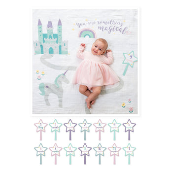 Lulujo Baby's First Year Milestone Blanket & Cards Set | Premium Muslin Gift - My Little Thieves